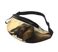 Marsupio con elefante africano per uomo e donna, impermeabile, sportivo, alla moda, borsa a tracolla con cinghia regolabile, grande borsa a tracolla per viaggi ed escursioni