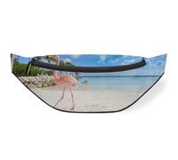 Marsupio con fenicotteri Island Beach per donne, uomini, ragazze, ragazzi, bambini, fenicotteri, marsupio, marsupio, borsellino da cintura per viaggi, sport, corsa, Colore, M