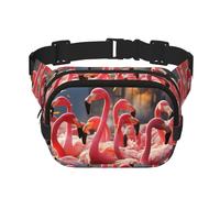 Marsupio con fenicotteri per feste, regolabile, grande, da viaggio, unisex