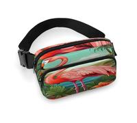 Marsupio con fenicottero tropicale, leggero, con cinghia regolabile, per corsa e viaggio