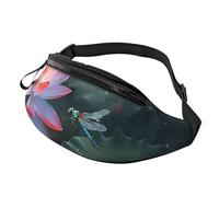 Marsupio con fiore e libellula per uomo e donna borsa a tracolla impermeabile sport cintura marsupio outdoor hip pack