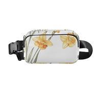 Marsupio con fiori autunnali e narcisi, per donne, uomini, adolescenti, multiuso, con cinghia regolabile, per viaggi, shopping, corsa, Autunno Fiore Narciso Bianco, 1 size