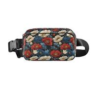 Marsupio con fiori di mais rosso e bianco, elegante, per donne e uomini, impermeabile, antifurto, con cinghia regolabile, per viaggi, shopping, corsa, rosso e bianco Corn Poppy fiore, 1 size