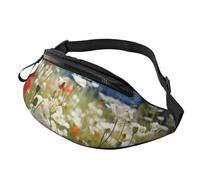 Marsupio con fiori di prato e margherite, per uomo e donna, alla moda, regolabile, borsa a tracolla ovunque