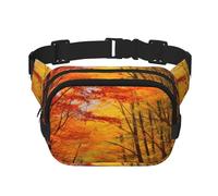 Marsupio con fogliame autunnale, regolabile, grande, da viaggio, unisex