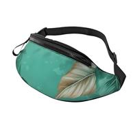 Marsupio con foglie verdi turchesi per donne e uomini, alla moda, regolabile, per allenamento, corsa, viaggi, stile casual, Foglie Verde Tur, Taglia unica