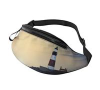 Marsupio con foglie verdi turchesi per donne e uomini, alla moda, regolabile, per allenamento, corsa, viaggi, stile casual, Il faro di mare, Taglia unica