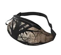 Marsupio con foglie verdi turchesi per donne e uomini, alla moda, regolabile, per allenamento, corsa, viaggi, stile casual, Sagoma dell'albero, One Size