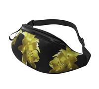Marsupio con frutta di ciliegia, unisex, alla moda, regolabile, per viaggi, sport, passeggiate, Fiore Con Giallo, Taglia unica