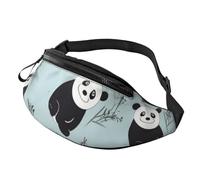 Marsupio con frutta di ciliegia, unisex, alla moda, regolabile, per viaggi, sport, passeggiate, Panda Bear Cartoon, Taglia unica