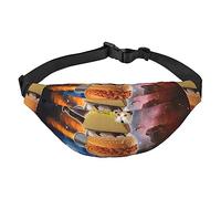 Marsupio con gatto divertente in Spacess per donne e uomini, leggero, regolabile, borsa a tracolla da viaggio per allenamento e corsa, Nero , Taglia unica