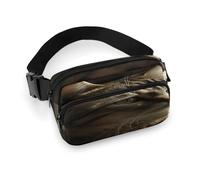 Marsupio con gatto soriano, con cinghia regolabile, alla moda, per sport all'aria aperta, escursionismo, bianco, 20 x 13 cm, marsupio stampato