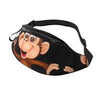 Marsupio con geroglifici egiziani, per uomo e donna, alla moda, regolabile, per viaggi, sport, passeggiate, Scimmia, Taglia unica