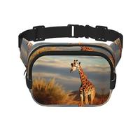 Marsupio con giraffa e animali dell'Africa, piccolo marsupio alla moda, leggero, per donne, uomini, corsa, allenamento, escursionismo, viaggi