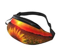 Marsupio con girasole al tramonto, unisex, impermeabile, sportivo, alla moda, con cinghia regolabile, grande borsa a tracolla per viaggi ed escursioni