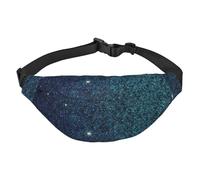 Marsupio con glitter color foglia di tè per uomo e donna, alla moda, borsa a tracolla con tracolla regolabile, impermeabile, per viaggi, escursionismo, sport, nero, taglia unica, Nero , Taglia unica