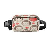 Marsupio con grazioso riccio con cuore carino per donne, uomini e adolescenti, resistente all'acqua, accessorio da viaggio con cinghia regolabile per viaggi