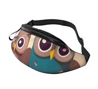 Marsupio con gufi, unisex, impermeabile, sportivo, alla moda, con tracolla regolabile, grande, per viaggi ed escursioni