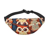 Marsupio con gufo anime, per uomo e donna, alla moda, borsa a tracolla con tracolla regolabile, impermeabile, per viaggi, escursionismo, sport, nero, taglia unica, Nero , Taglia unica