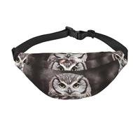 Marsupio con gufo, per uomo e donna, alla moda, borsa a tracolla con tracolla regolabile, impermeabile, per viaggi, escursionismo, sport, nero, taglia unica, Nero , Taglia unica