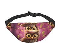 Marsupio con gufo, per uomo e donna, alla moda, borsa a tracolla con tracolla regolabile, impermeabile, per viaggi, escursionismo, sport, nero, taglia unica, Nero , Taglia unica