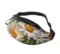 Marsupio con gufo volante per uomo e donna, borsa a tracolla regolabile, adatto per viaggi, escursionismo, escursionismo, corsa, Fiori Floreali Margherite, Taglia unica