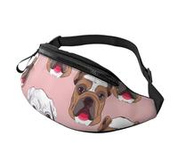 Marsupio con gufo volante per uomo e donna, borsa a tracolla regolabile, adatto per viaggi, escursionismo, escursionismo, corsa, Volti Bulldog Inglese, Taglia unica