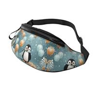 Marsupio con immagine di paesaggio universale, per uomo e donna, alla moda, regolabile, per viaggi, sport, passeggiate, Palloncino a forma di pinguino, Taglia unica