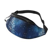 Marsupio con immagine di paesaggio universale, per uomo e donna, alla moda, regolabile, per viaggi, sport, passeggiate, Fiocco di neve blu, Taglia unica