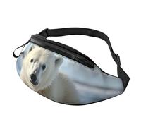 Marsupio con incisione botanica con erbe floreali, per donne e uomini, alla moda, regolabile, per allenamento, corsa, viaggi, stile casual, Cuccioli Orso Polare, Taglia unica