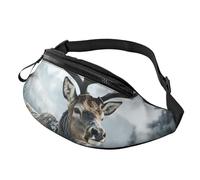Marsupio con incisione botanica con erbe floreali, per donne e uomini, alla moda, regolabile, per allenamento, corsa, viaggi, stile casual, Alce delle nevi, Taglia unica