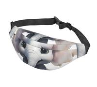 Marsupio con labbra per donne e uomini, impermeabile, con cintura regolabile, casual, borsa a tracolla da viaggio, per sport, corsa, ciclismo, Grazioso elefante., Taglia unica