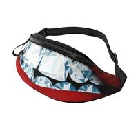 Marsupio con labbra rosse con diamante per uomo e donna, impermeabile, sportivo, alla moda, borsa a tracolla con cinturino regolabile, grande borsa a tracolla per viaggi ed escursioni