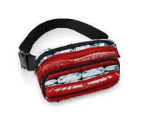 Marsupio con labbra rosse con diamanti con cinturino regolabile Marsupio alla moda per sport all'aria aperta escursionismo, bianco, 20 x 13 cm, marsupio stampato