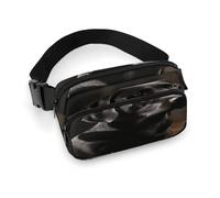 Marsupio con labrador nero, con cinghia regolabile, alla moda, per sport all'aria aperta, escursionismo, bianco, 20 x 13 cm, marsupio stampato