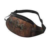 Marsupio con leone Scifi per donne e uomini, alla moda, regolabile, per allenamento, corsa, viaggi, stile casual, Porta in legno rustico stalla, Taglia unica