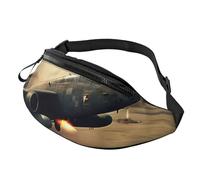 Marsupio con leopardo selvatico, unisex, alla moda, per festival, viaggi, sport, passeggiate, Aereo di guerra, Taglia unica