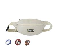 Marsupio con lettera e culo piccolo, alla moda, bel petto con cinghia regolabile, bella cintura toracica, piccola borsa a tracolla per la corsa, bianco, Bag strap badge