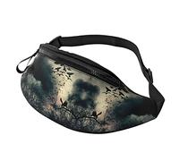 Marsupio con libellula e ninfea per uomo e donna, alla moda, regolabile, per viaggi, sport, passeggiate, Corvo notturno, Taglia unica