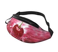 Marsupio con libellula e ninfea per uomo e donna, alla moda, regolabile, per viaggi, sport, passeggiate, ciliegie rosse, Taglia unica
