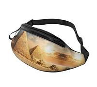 Marsupio con libellula e ninfea per uomo e donna, alla moda, regolabile, per viaggi, sport, passeggiate, Piramide egiziana nel deserto, Taglia unica