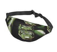 Marsupio con limoni e farfalle sull'albero Marsupio per donne e uomini, impermeabile, con cintura regolabile, borsa a tracolla casual, borsa da viaggio per sport, corsa, ciclismo, Serpente Verde, One