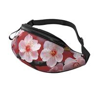 Marsupio con lumaca di animali selvatici, per donne e uomini, alla moda, regolabile, per allenamento, corsa, viaggi, stile casual, Fiore Di Prugno Pesco, Taglia unica