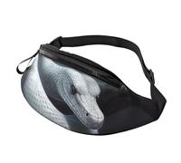 Marsupio con lumaca di animali selvatici, per donne e uomini, alla moda, regolabile, per allenamento, corsa, viaggi, stile casual, Serpente Bianco, One Size