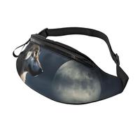 Marsupio con lupi al chiaro di luna, per uomo e donna, borsa a tracolla, impermeabile, per sport, attività all'aperto