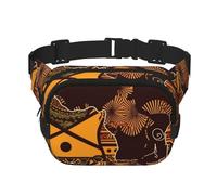 Marsupio con mappa africana con motivo etnico, regolabile, grande, da viaggio, unisex