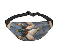 Marsupio con mappa del mondo, da viaggio, corsa, grande, alla moda, carino, per sport all'aria aperta, Anatra di Mallard, Taglia unica