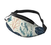 Marsupio con mappa del tesoro, unisex, alla moda, regolabile, per allenamento, corsa, viaggi, stile casual, Balena subacquea, Taglia unica