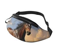 Marsupio con mappa del tesoro, unisex, alla moda, regolabile, per allenamento, corsa, viaggi, stile casual, Cavallo della prateria, Taglia unica