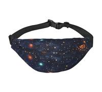 Marsupio con mappa della costellazione delle stelle, da uomo e da donna, alla moda, borsa a tracolla con tracolla regolabile, impermeabile, per viaggi, escursionismo, sport, nero, uno, Nero , Taglia